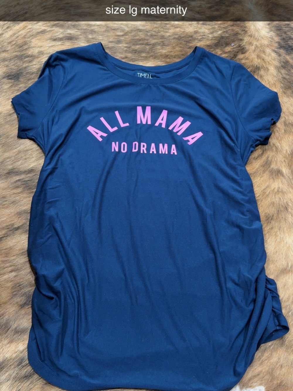 Navy "All Mama No Drama" Maternity Tee